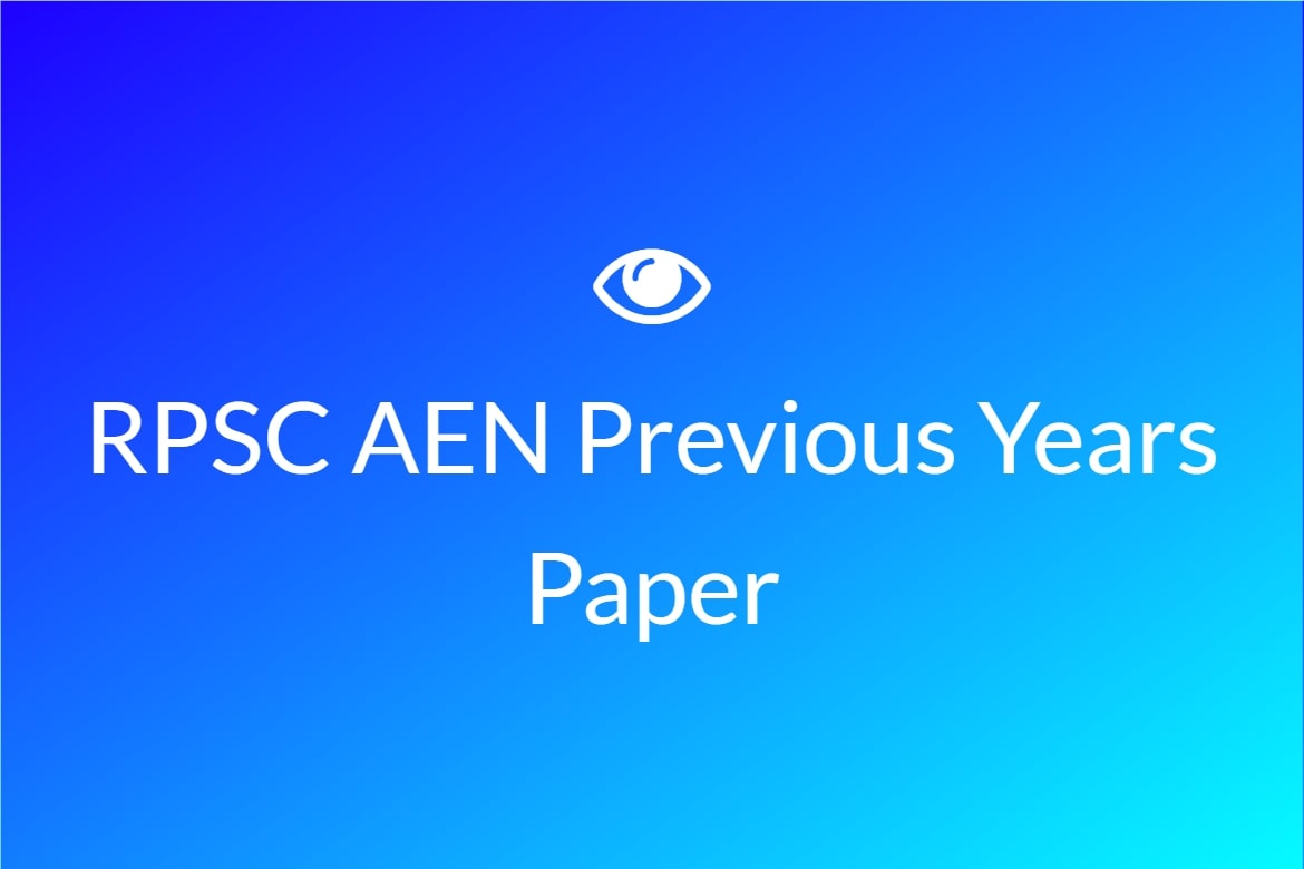 RPSC AEN Previous Years Paper