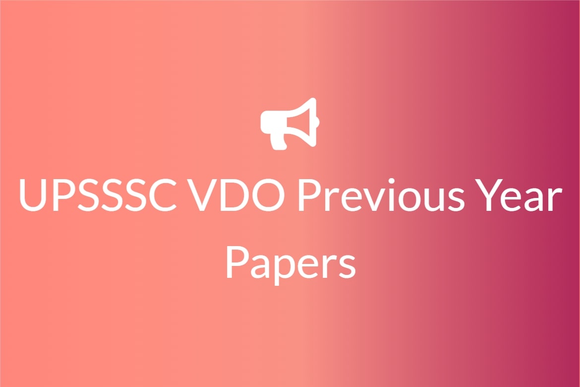 UPSSSC VDO Previous Year Papers PDF