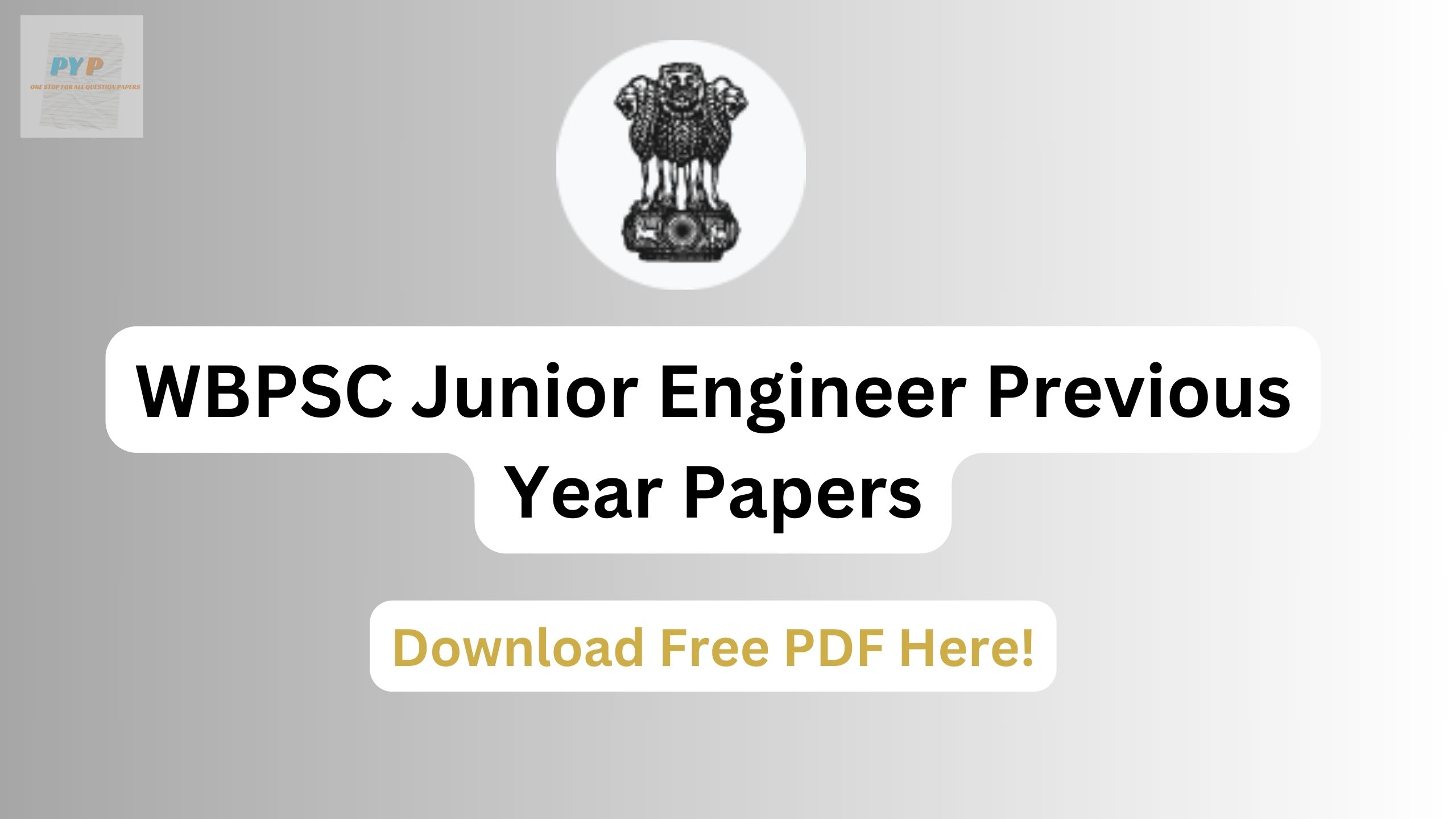 WBPSC Junior Engineer Previous Year Papers