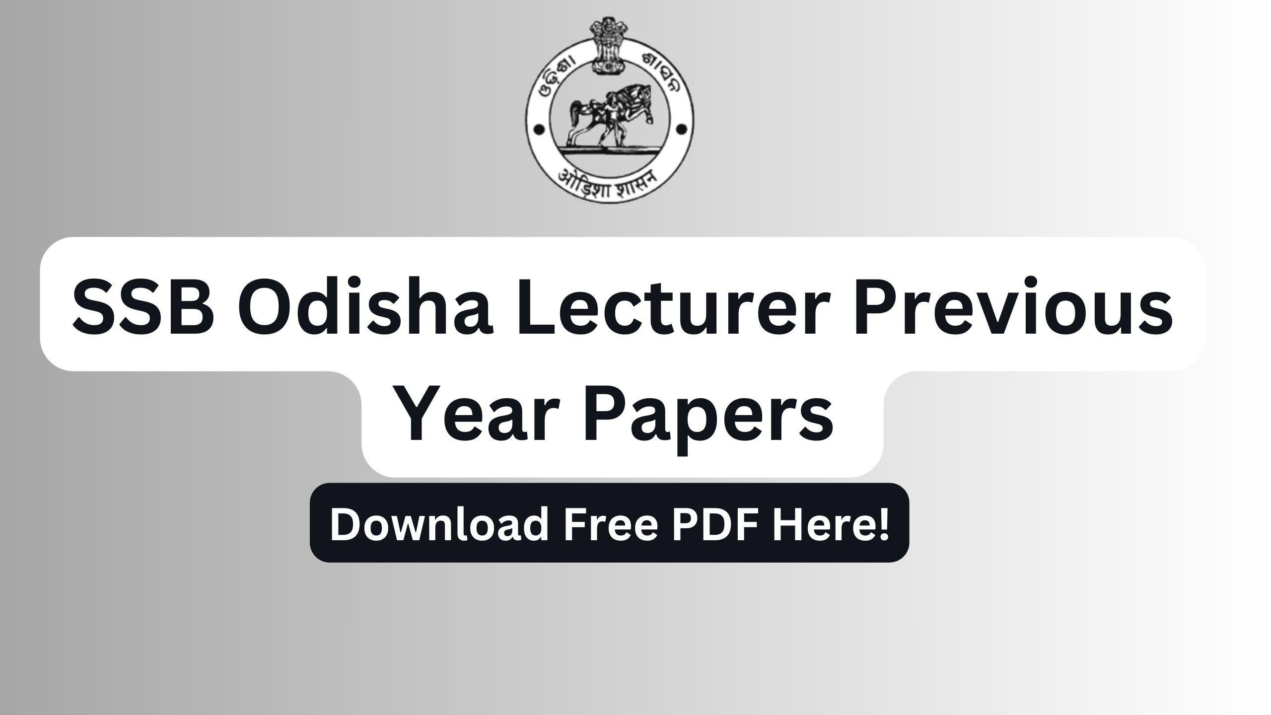 SSB odisha lecturer PYP