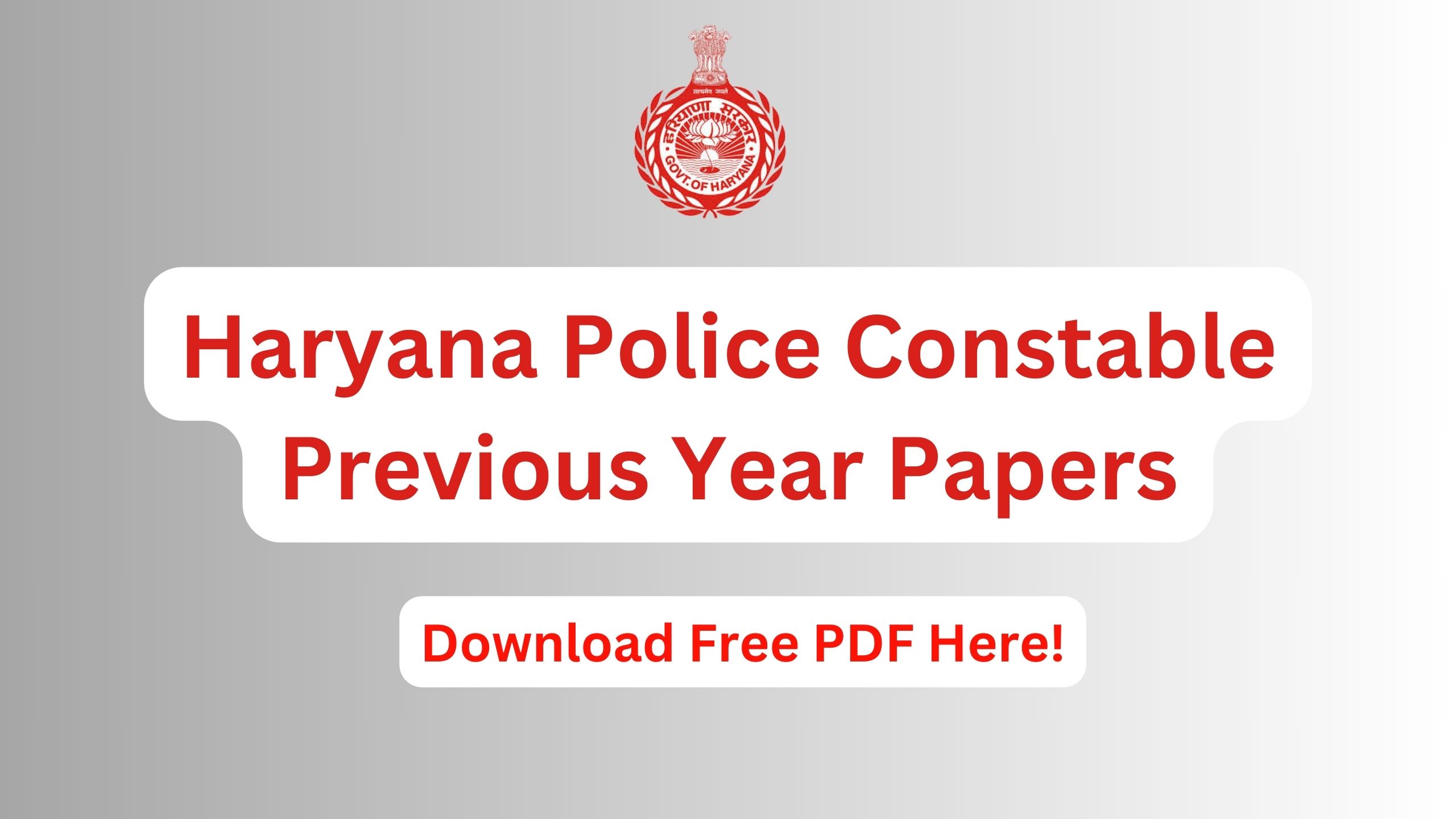 Haryana Police Constable Previous Year Papers