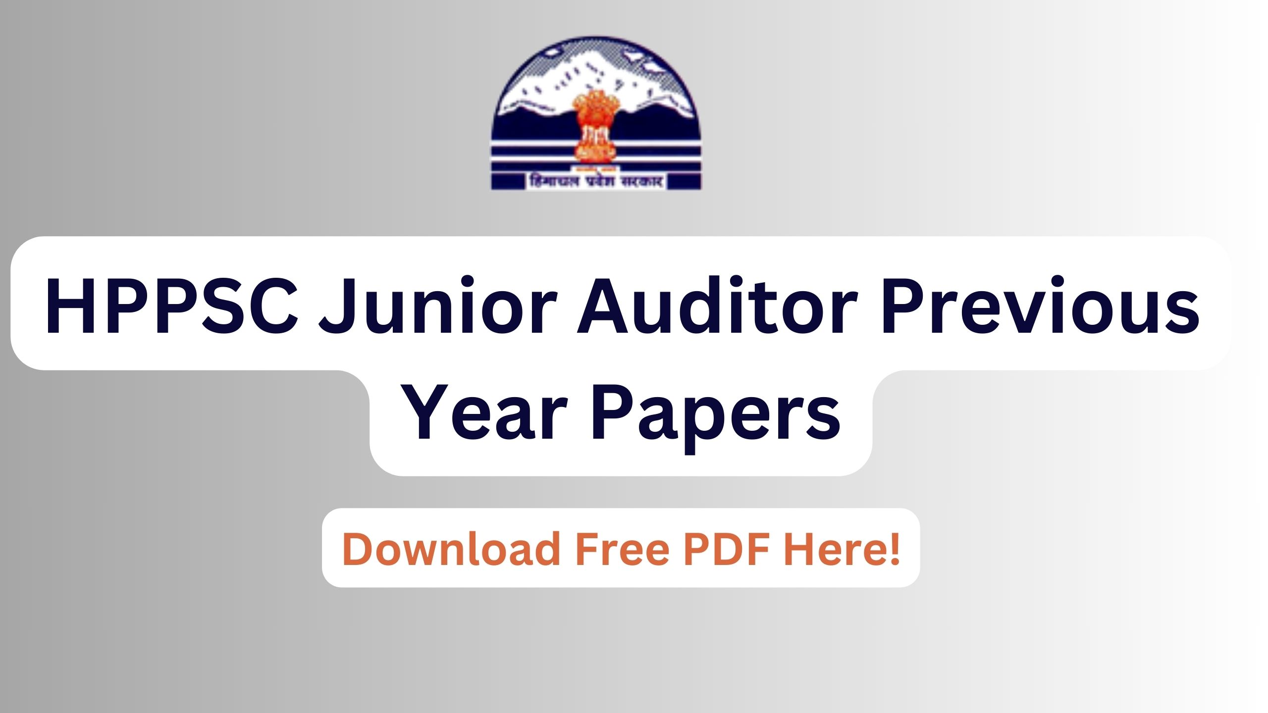 HPPSC Junior Auditor Previous Year Papers