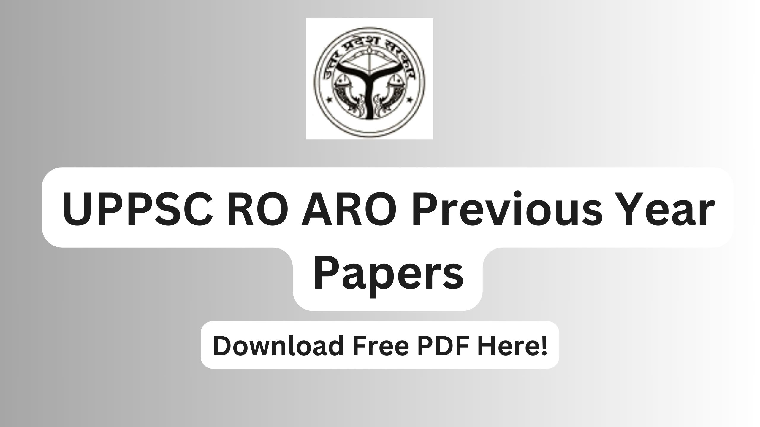 UPPSC RO ARO Previous Year Papers